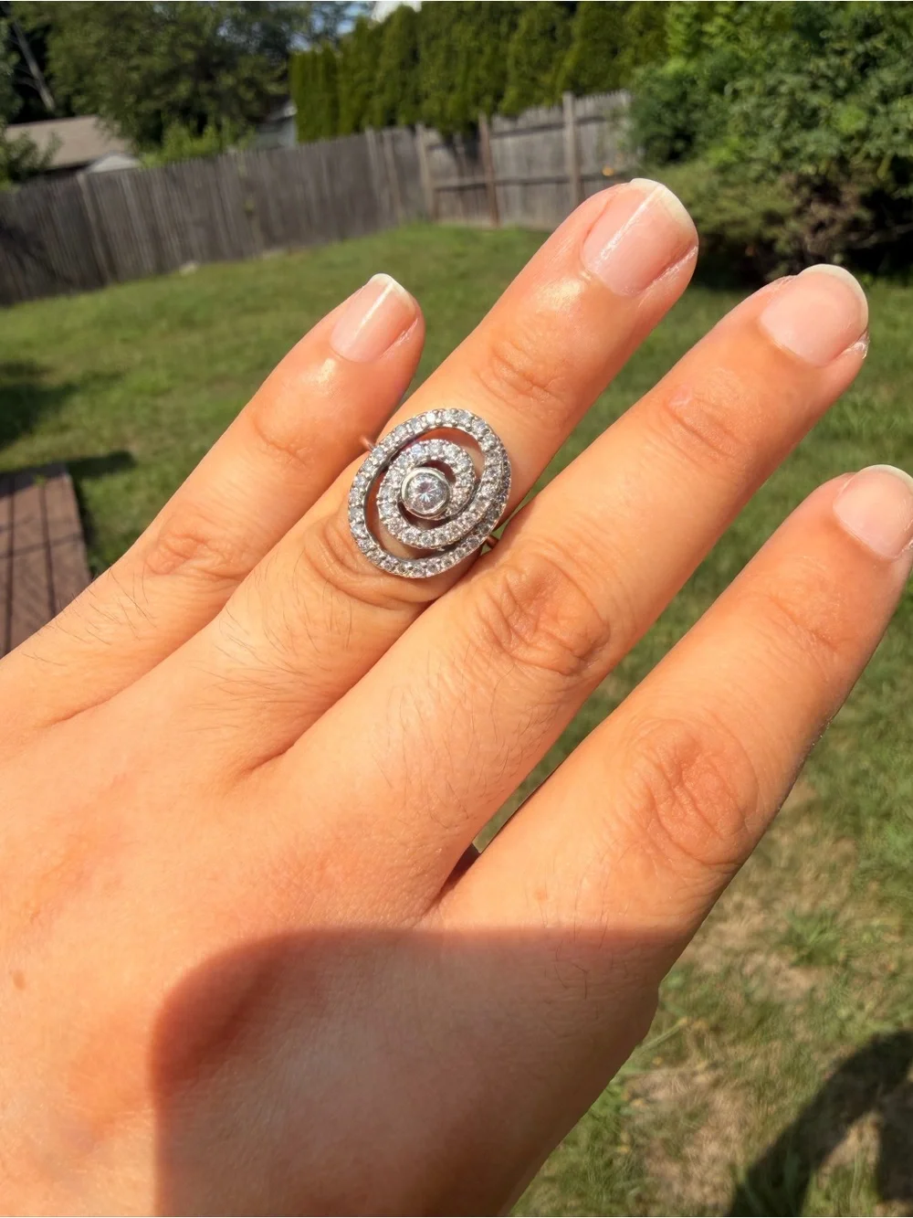 14k White Gold .87 Ctw Natural Diamond Vintage BH By Effy Ring Size 5.75.